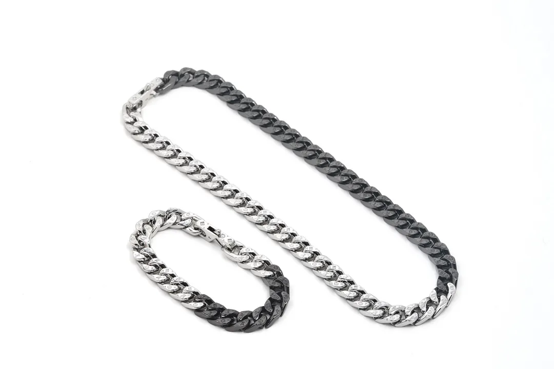 Monogram Chain Links Necklace (Titanium Steel) D17017356 — view 6