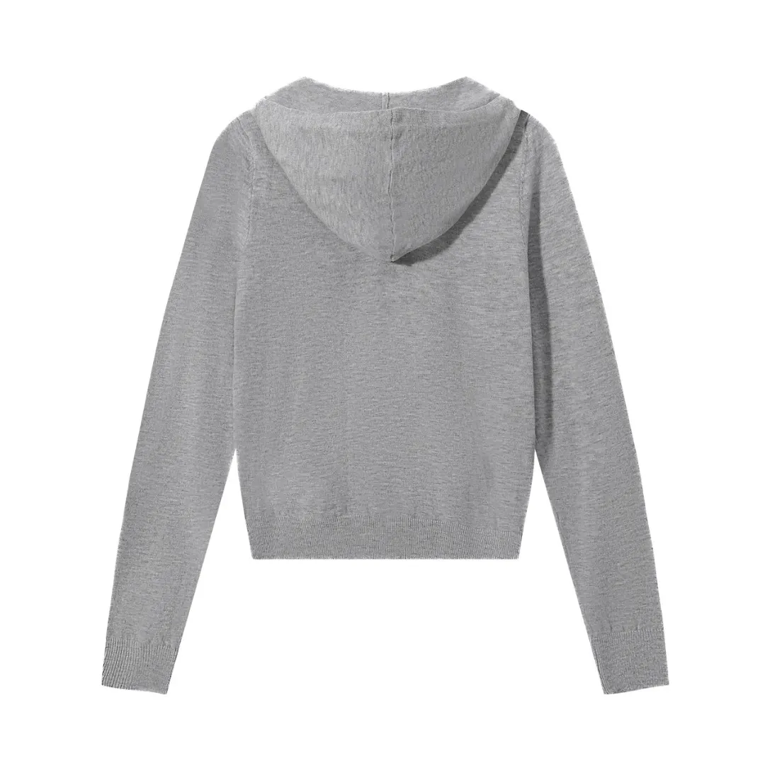 Logo-Embroidered Hooded Knit Cardigan D7815580 — view 5