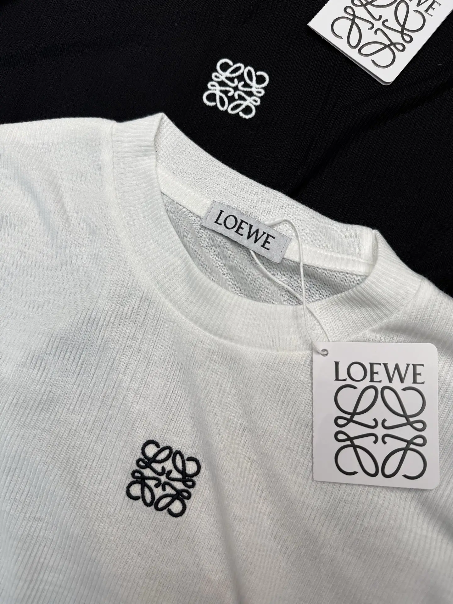 Anagram Embroidered Tencel-Cashmere Long-Sleeve T-Shirt D5915639 — view 3