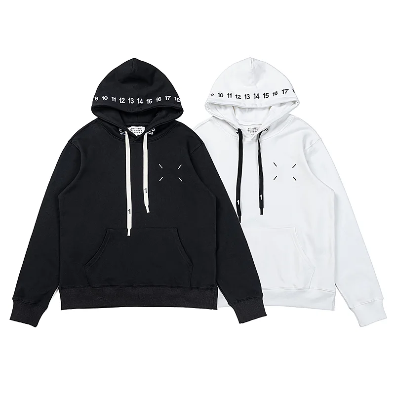 Numeric Logo Embroidered Cotton Hoodie D9015569