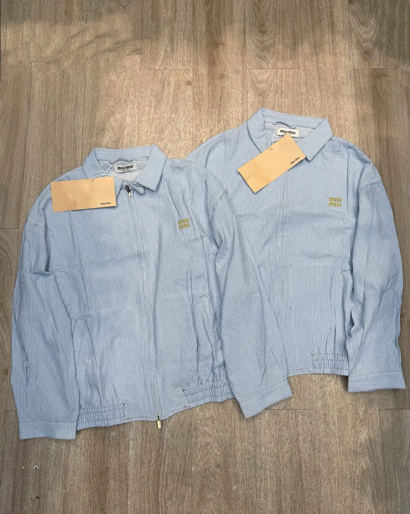 Embroidered Striped Cotton Harrington Jacket D13515643