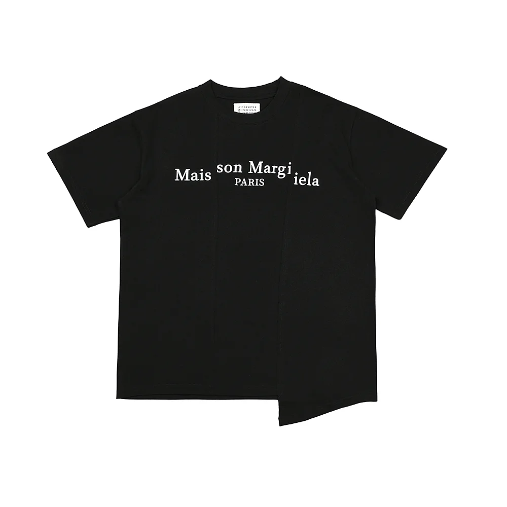 Logo Print Asymmetric Cotton T-Shirt D5515619
