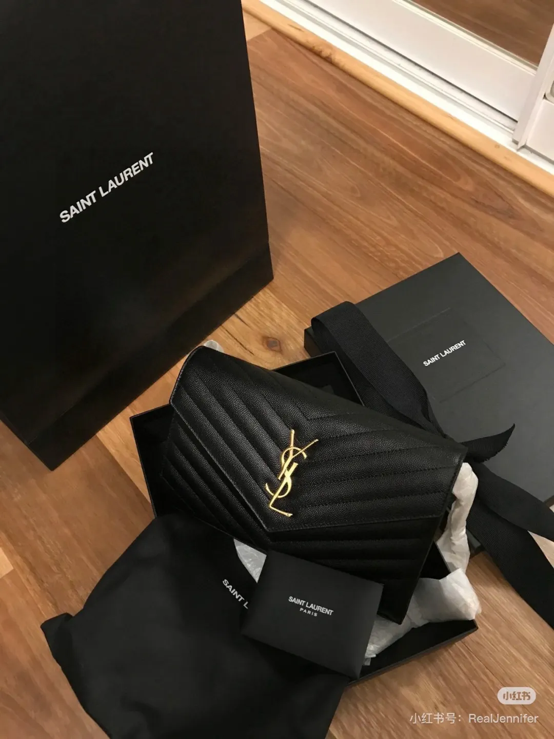 Saint Laurent WOC Quilted Caviar Leather Shoulder Bag D30016134 — view 6