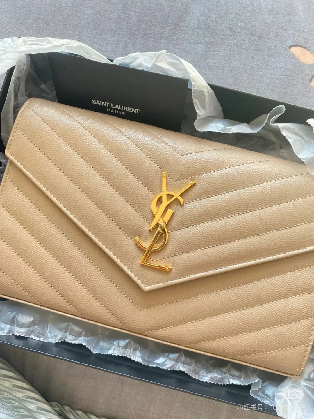 Saint Laurent WOC Quilted Caviar Leather Shoulder Bag D30016134 — view 8