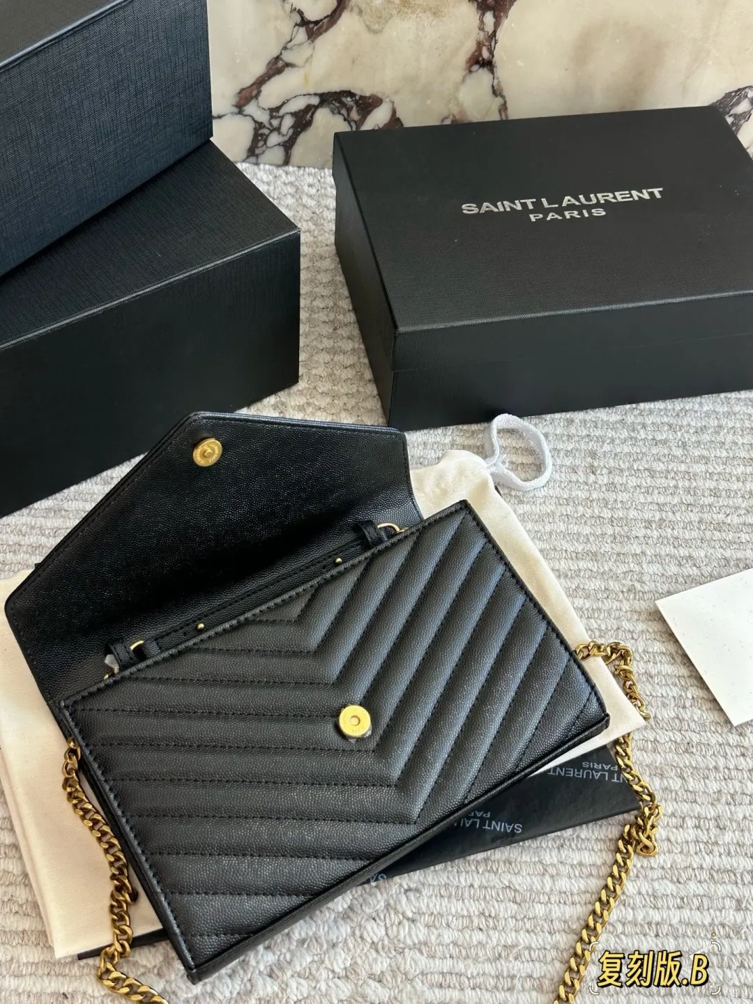 YSL WOC Caviar Leather Chain Wallet D30016485 — view 6