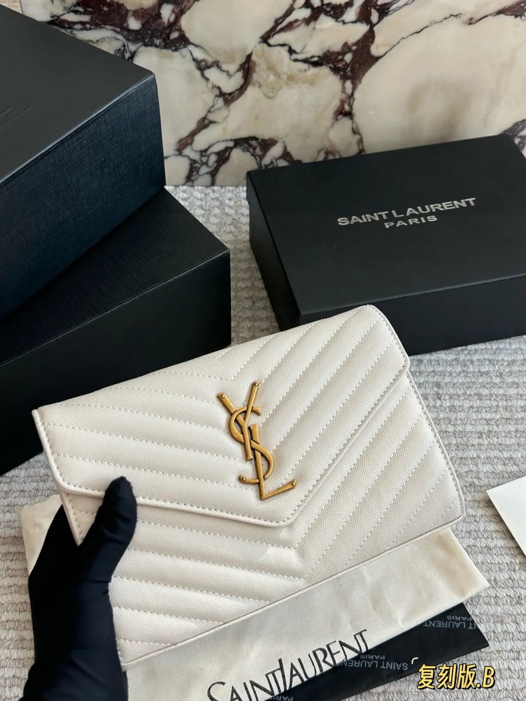 YSL WOC Caviar Leather Chain Wallet D30016505 — view 4