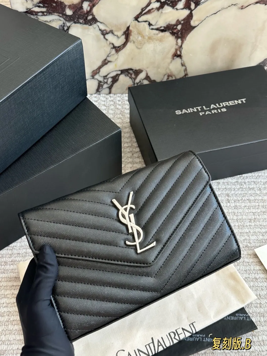 YSL WOC Caviar Leather Chain Wallet D30016505 — view 5