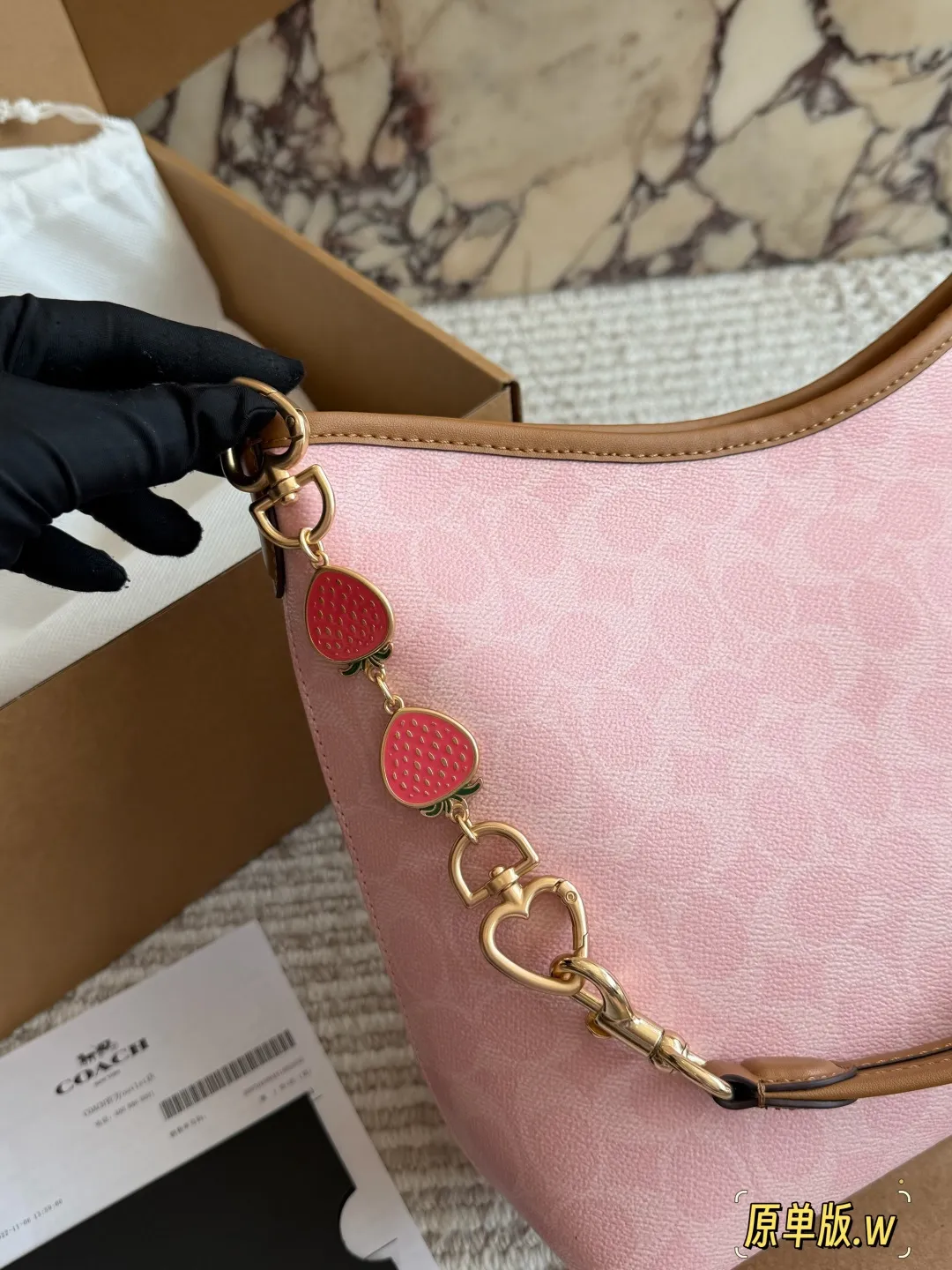 Coach Signature Canvas Hobo Bag in Pink D35516146 — view 3