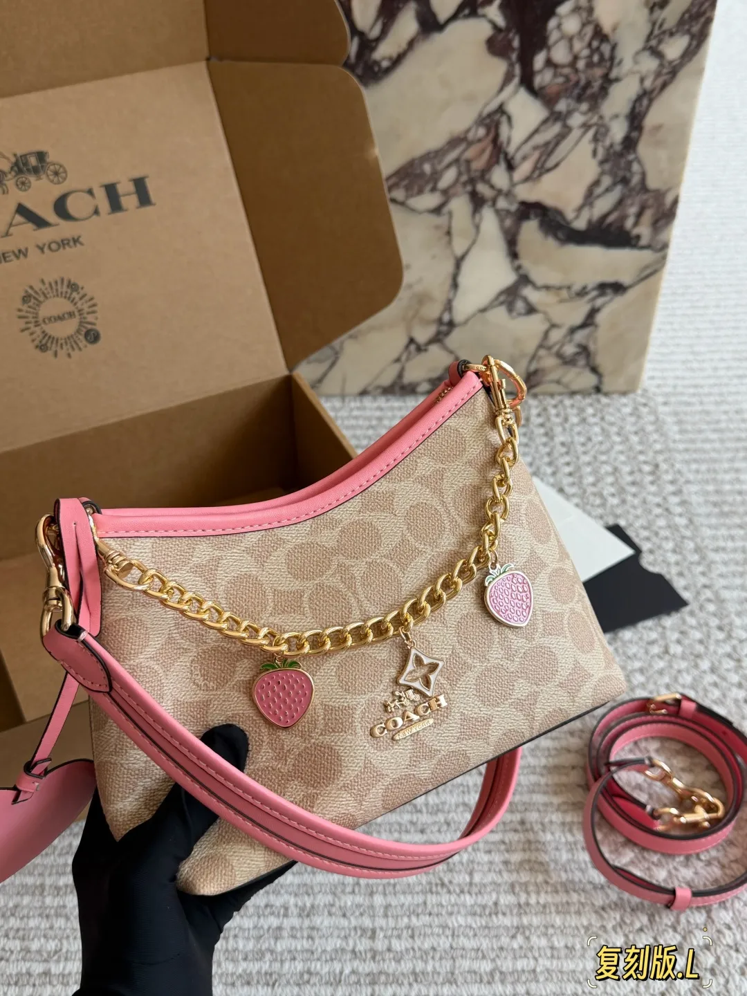 Coach Mini Hobo Bag with Strawberry Charms D27516159 — view 8
