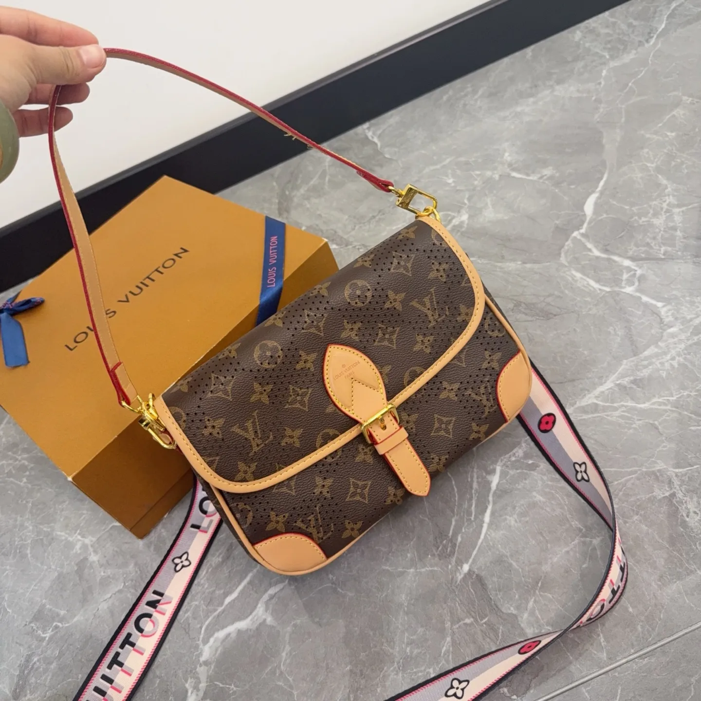 Louis Vuitton Diane Monogram Perforated Shoulder Bag D27516165