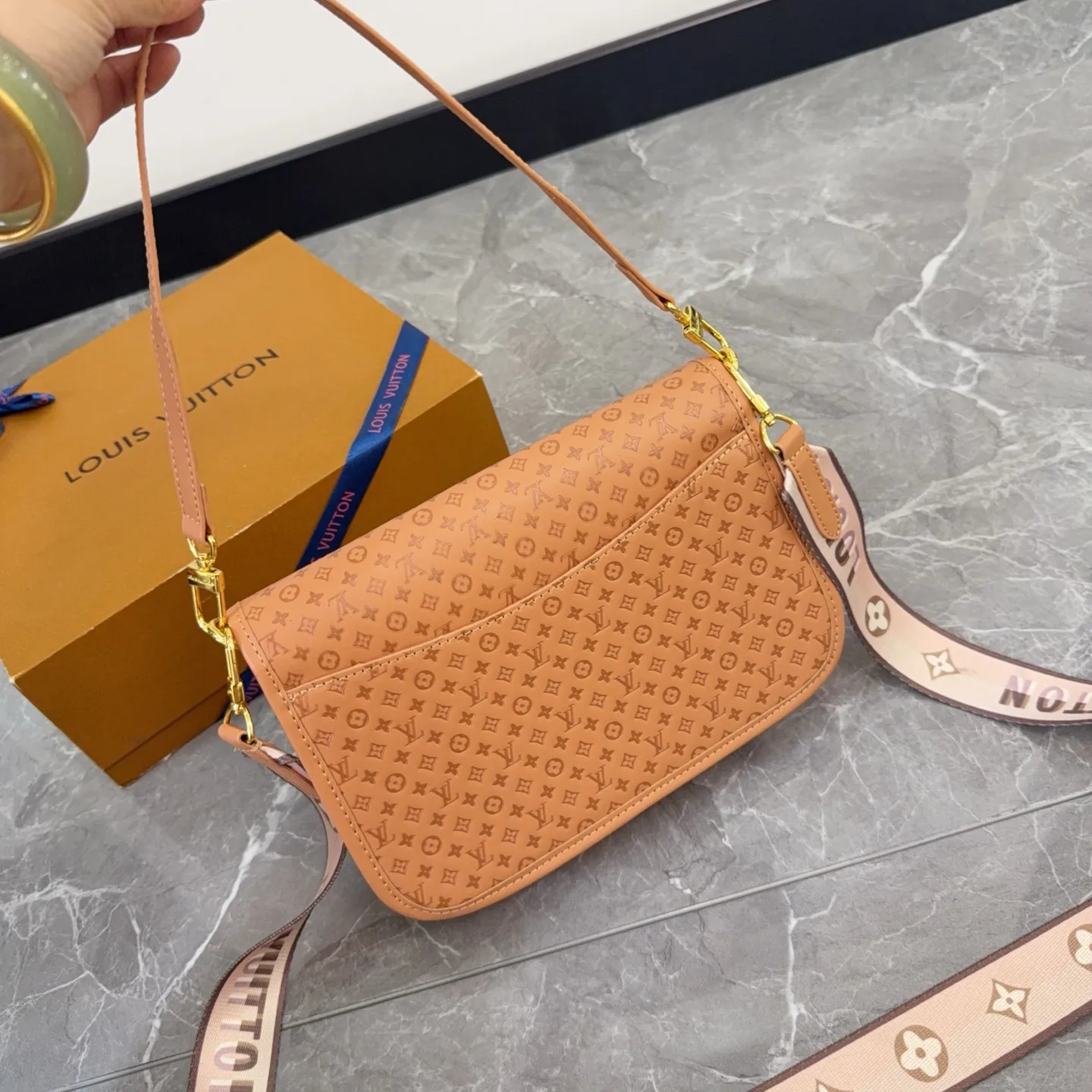 Embossed Diane Baguette Bag D28516169 — view 6