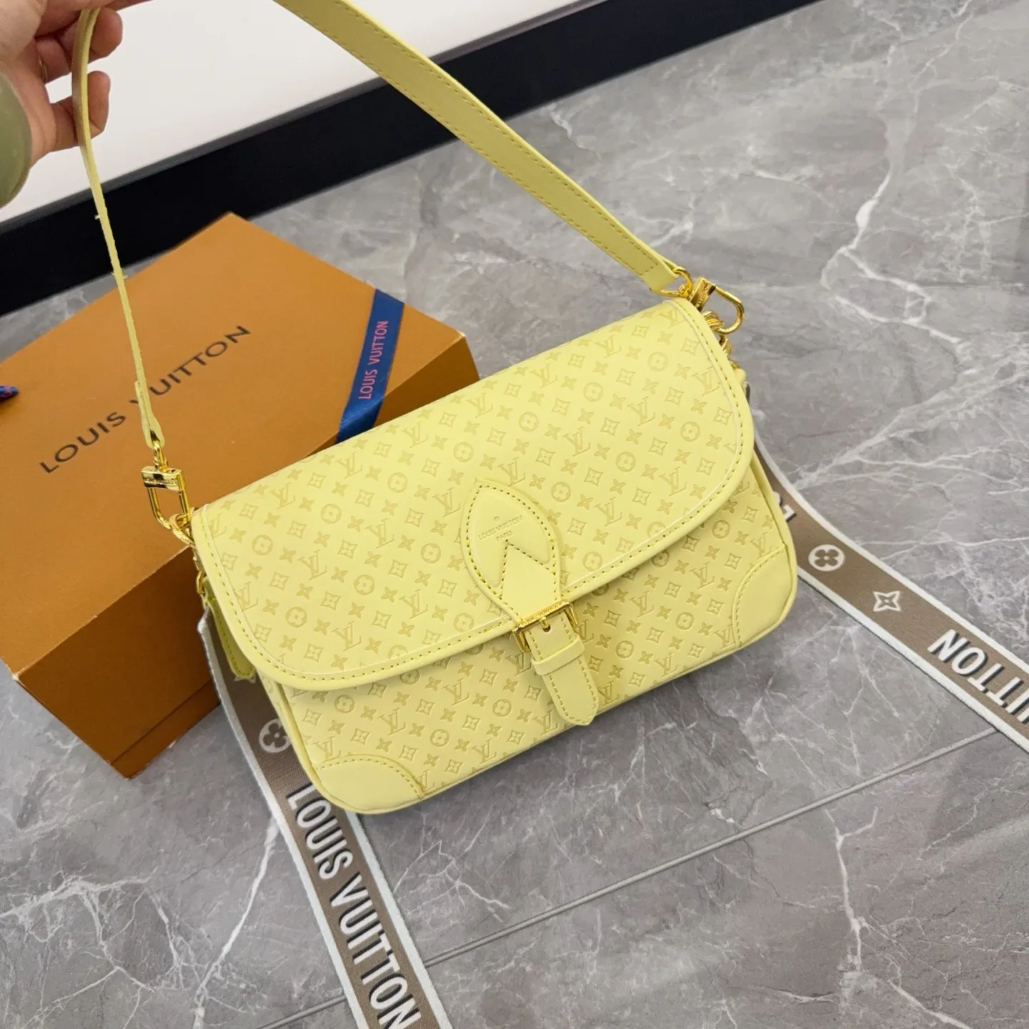 Diane Embossed Baguette Bag D28516484