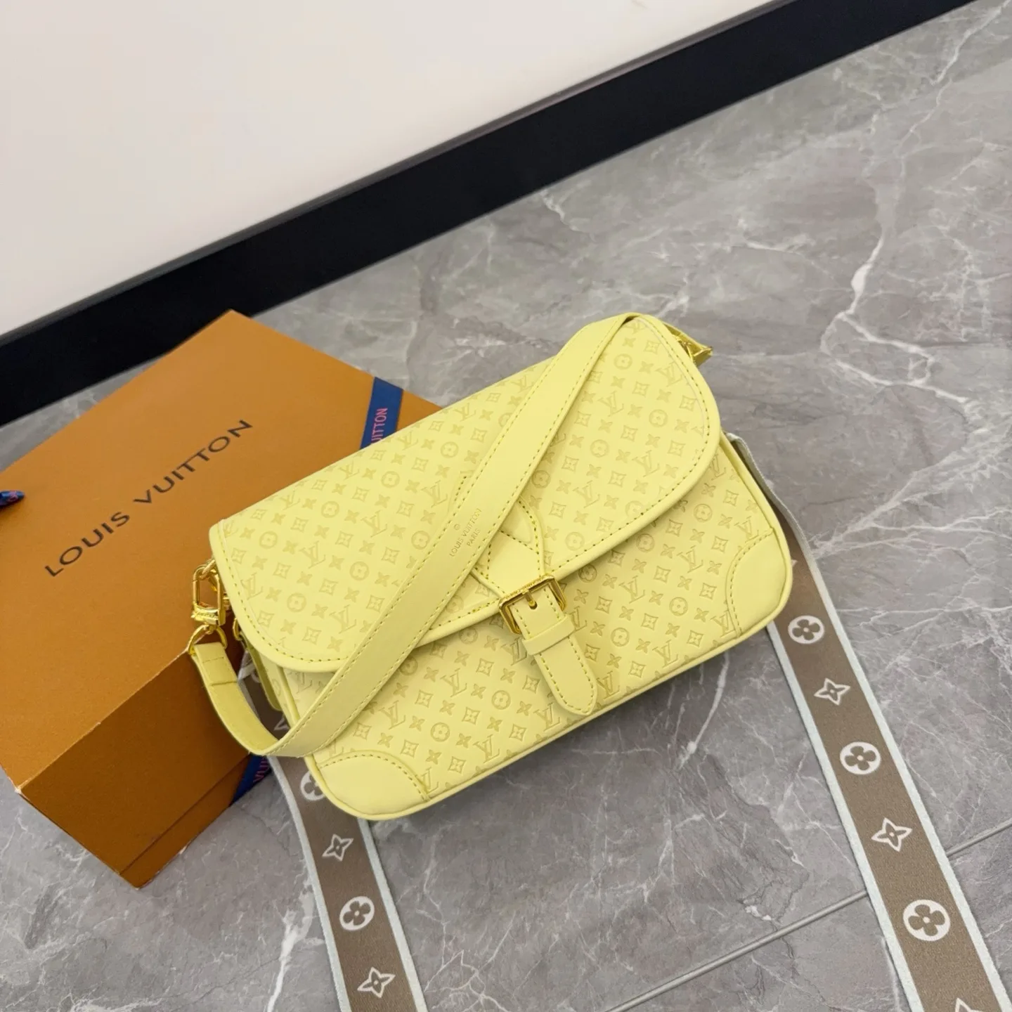 Diane Embossed Baguette Bag D28516484 — view 4