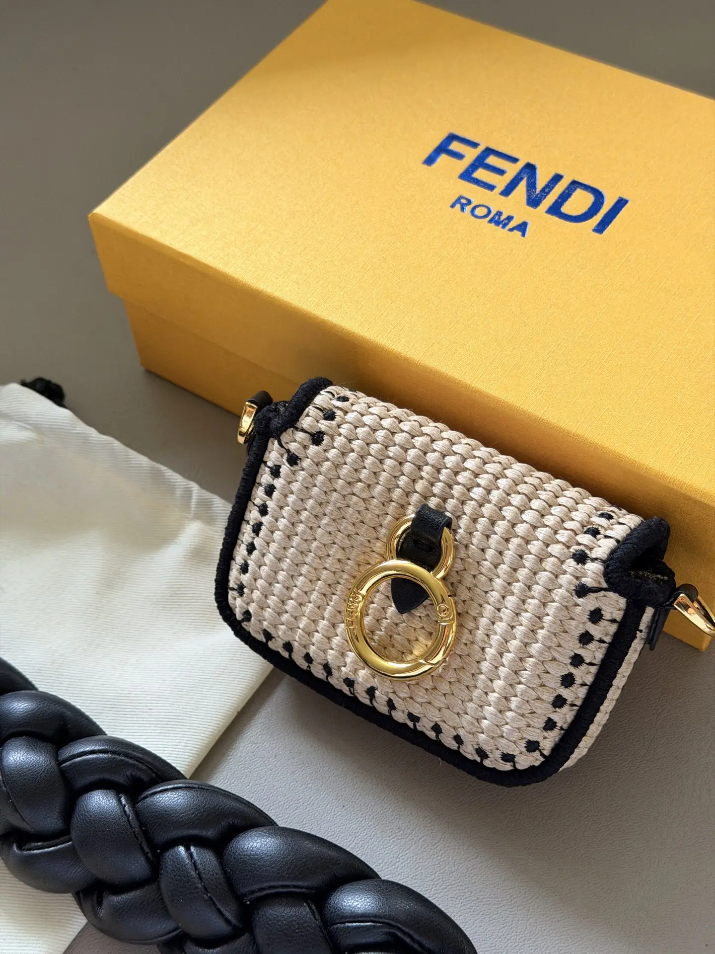 Fendi Raffia Mini Baguette Charm D25516176 — view 5