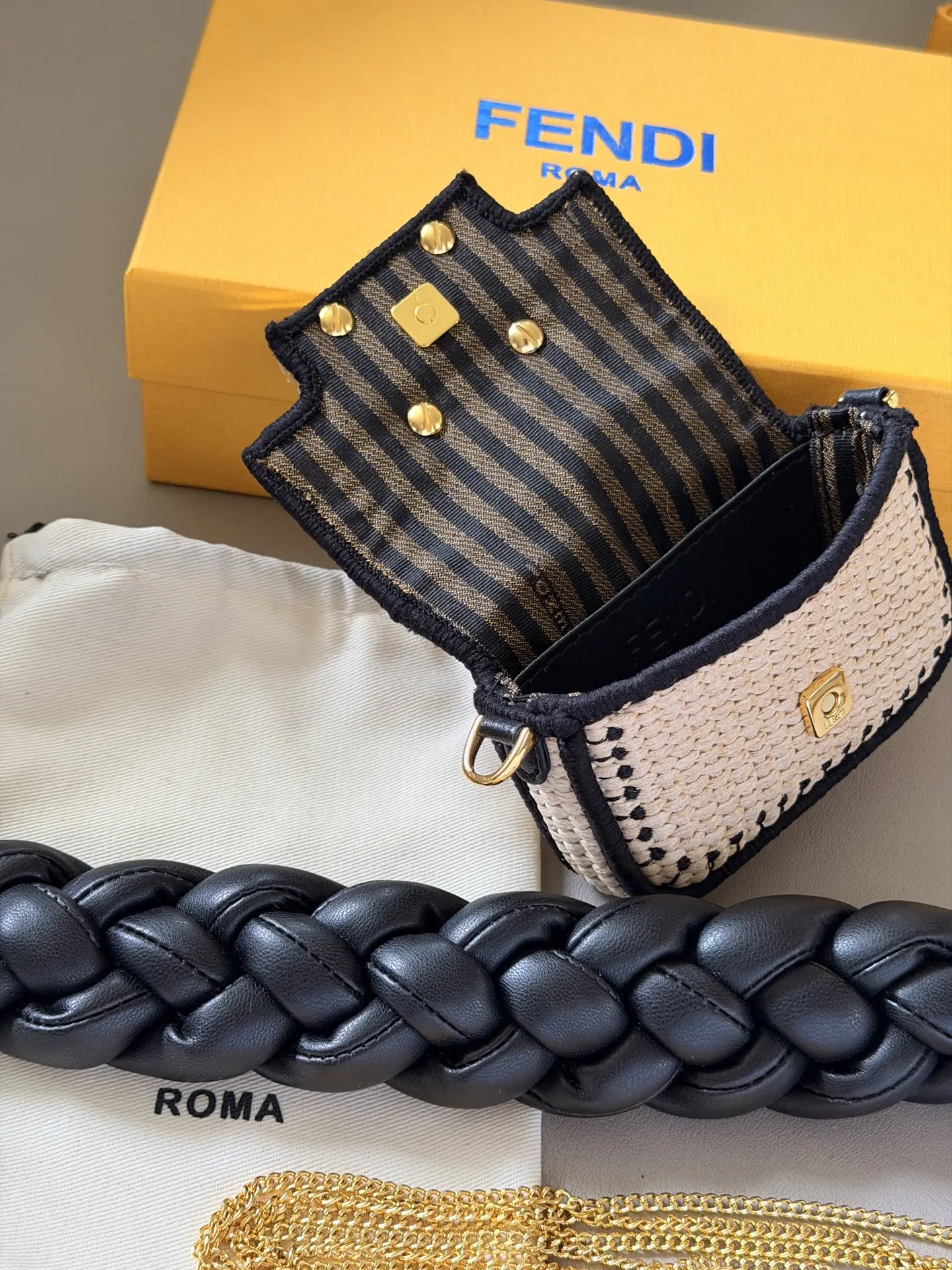 Fendi Raffia Mini Baguette Charm D25516176 — view 8