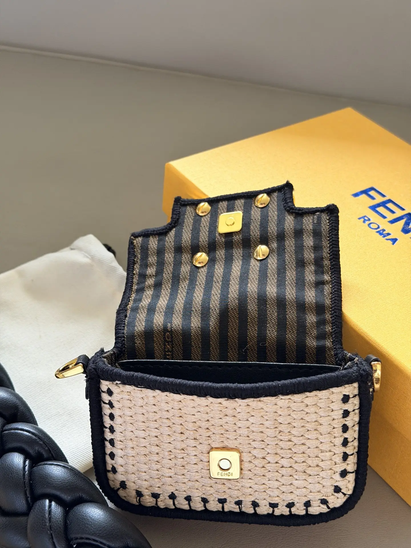 Fendi Raffia Mini Baguette Charm D25516176 — view 9