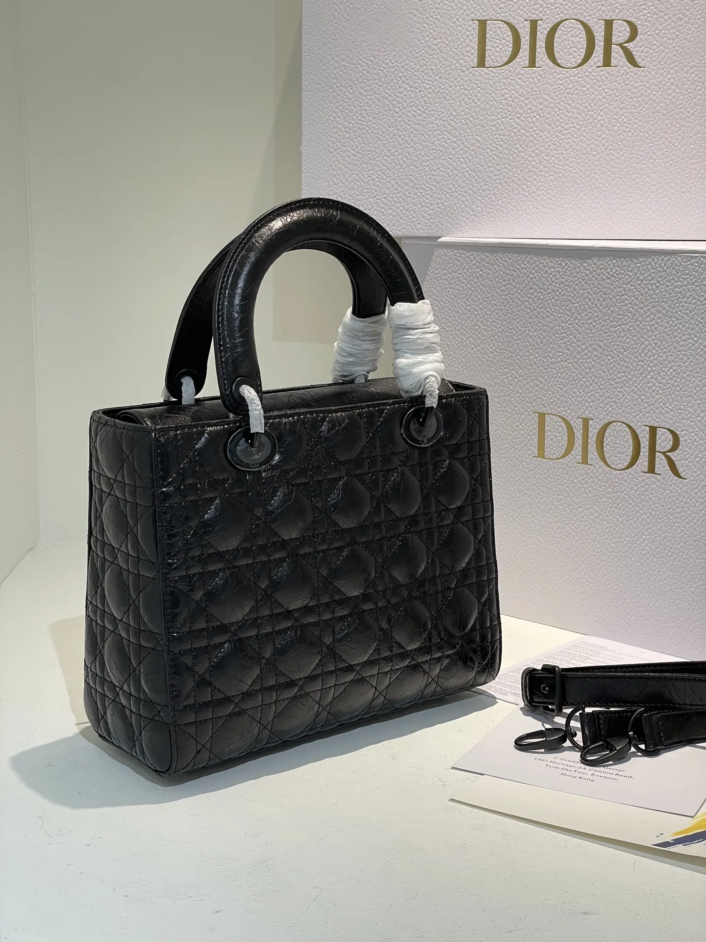 Dior Lady Bag Matte Black Quilted Leather D57016520 — view 3