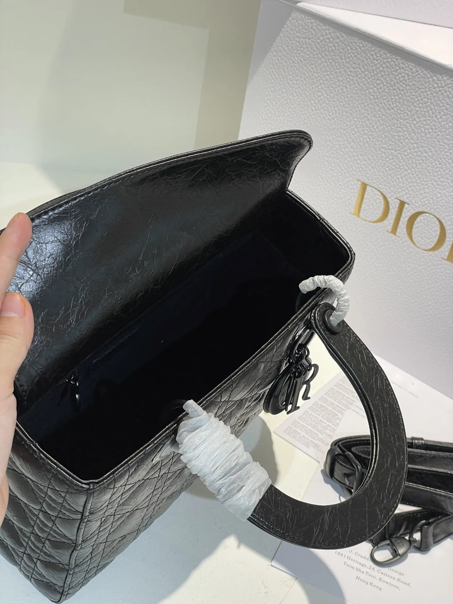 Dior Lady Bag Matte Black Quilted Leather D57016520 — view 7