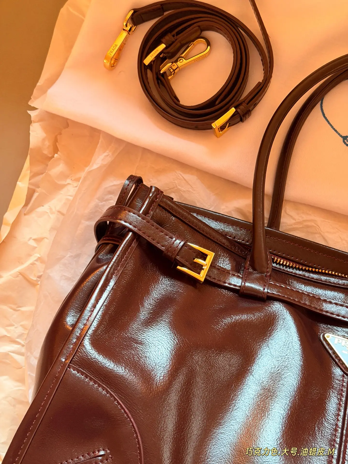Prada Bonnie Soft Oiled Leather Shoulder Bag D43016204 — view 4