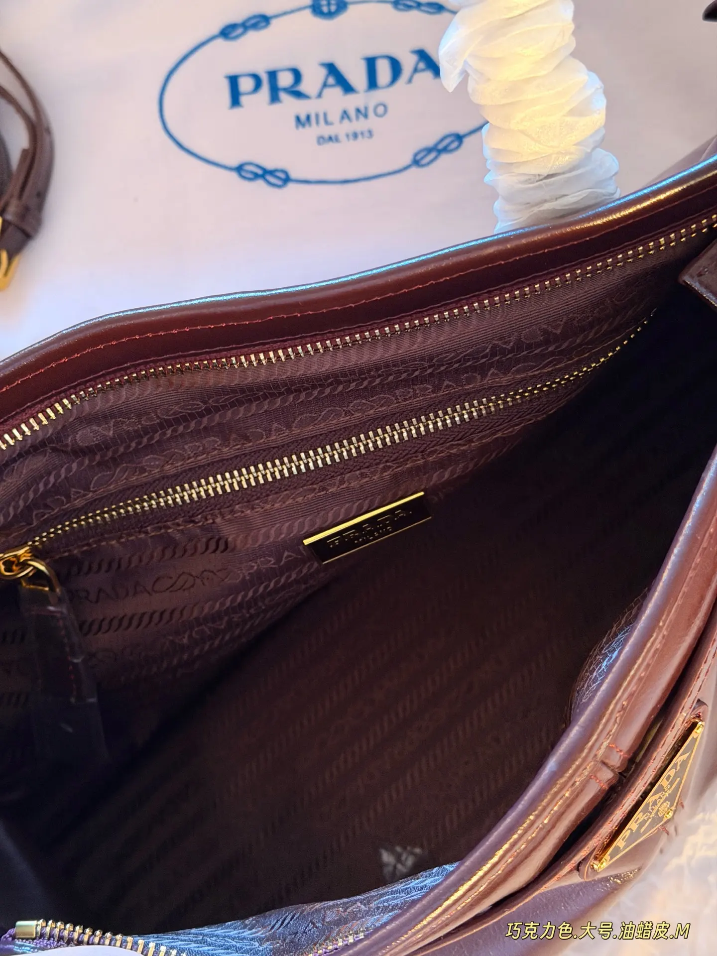 Prada Bonnie Soft Oiled Leather Shoulder Bag D43016204 — view 8
