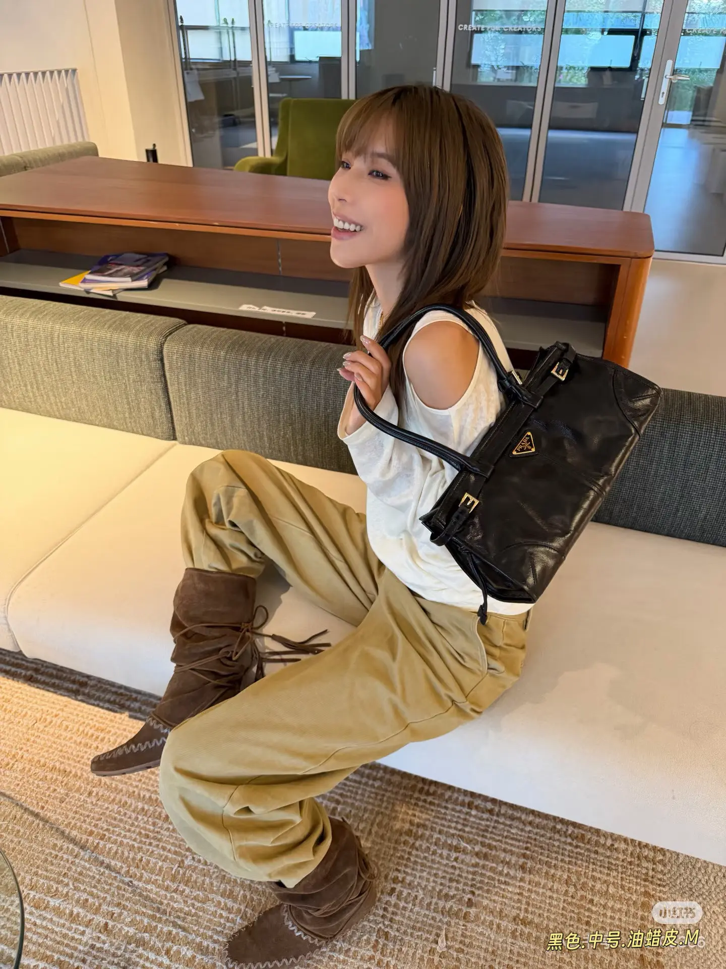 Prada Oiled Leather Shoulder Bag D43016205 — view 2