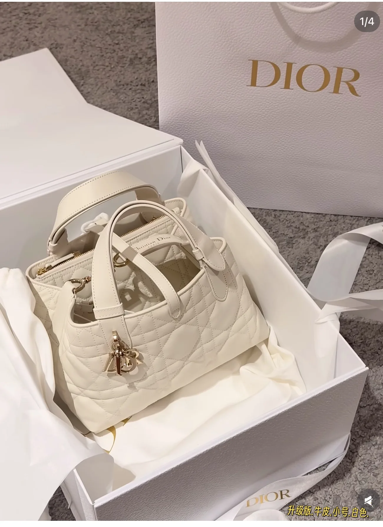 Dior Quilted Leather Top-Handle Bag D41016210