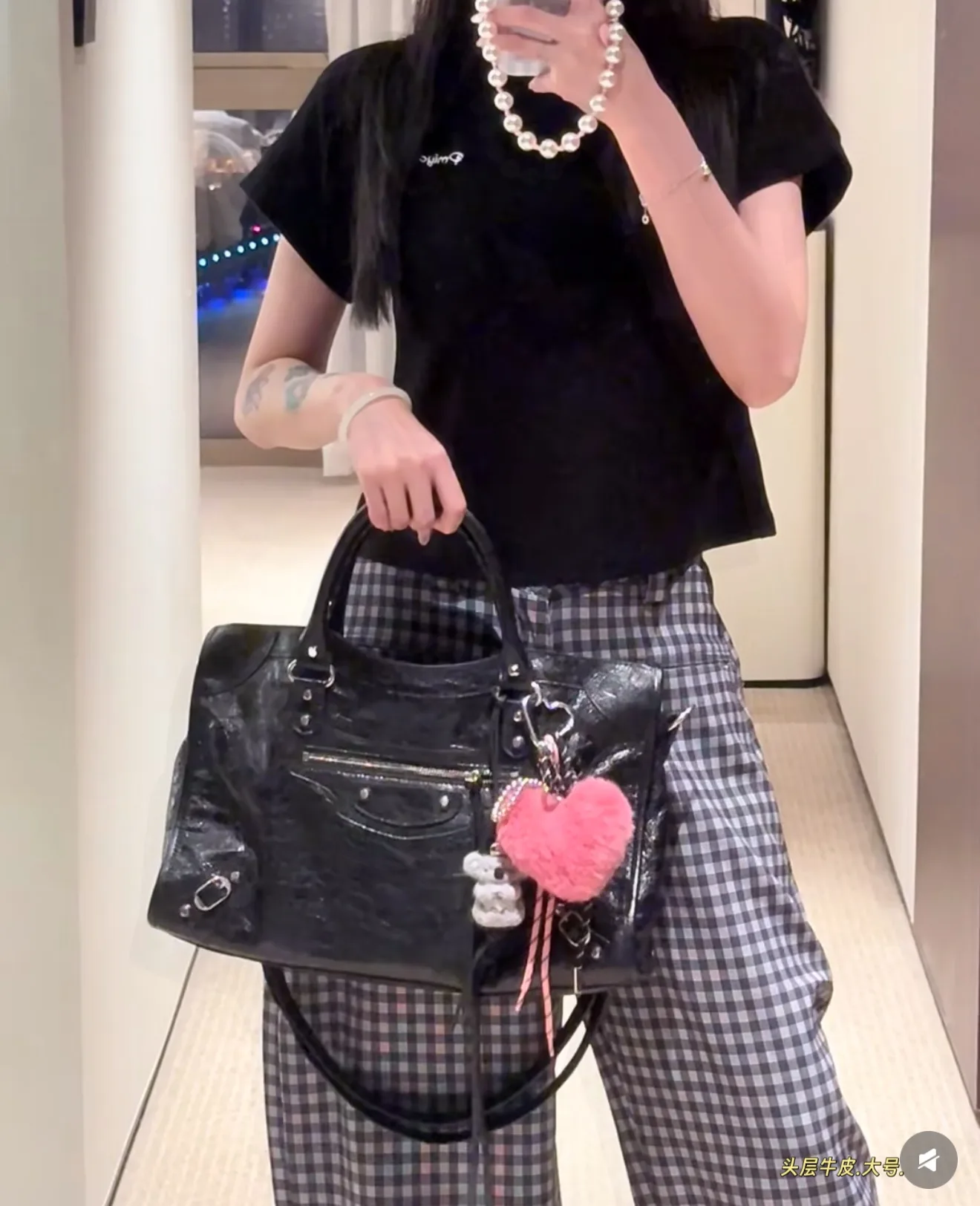 Balenciaga Motorcycle City Bag in Black Leather D46016214 — view 4