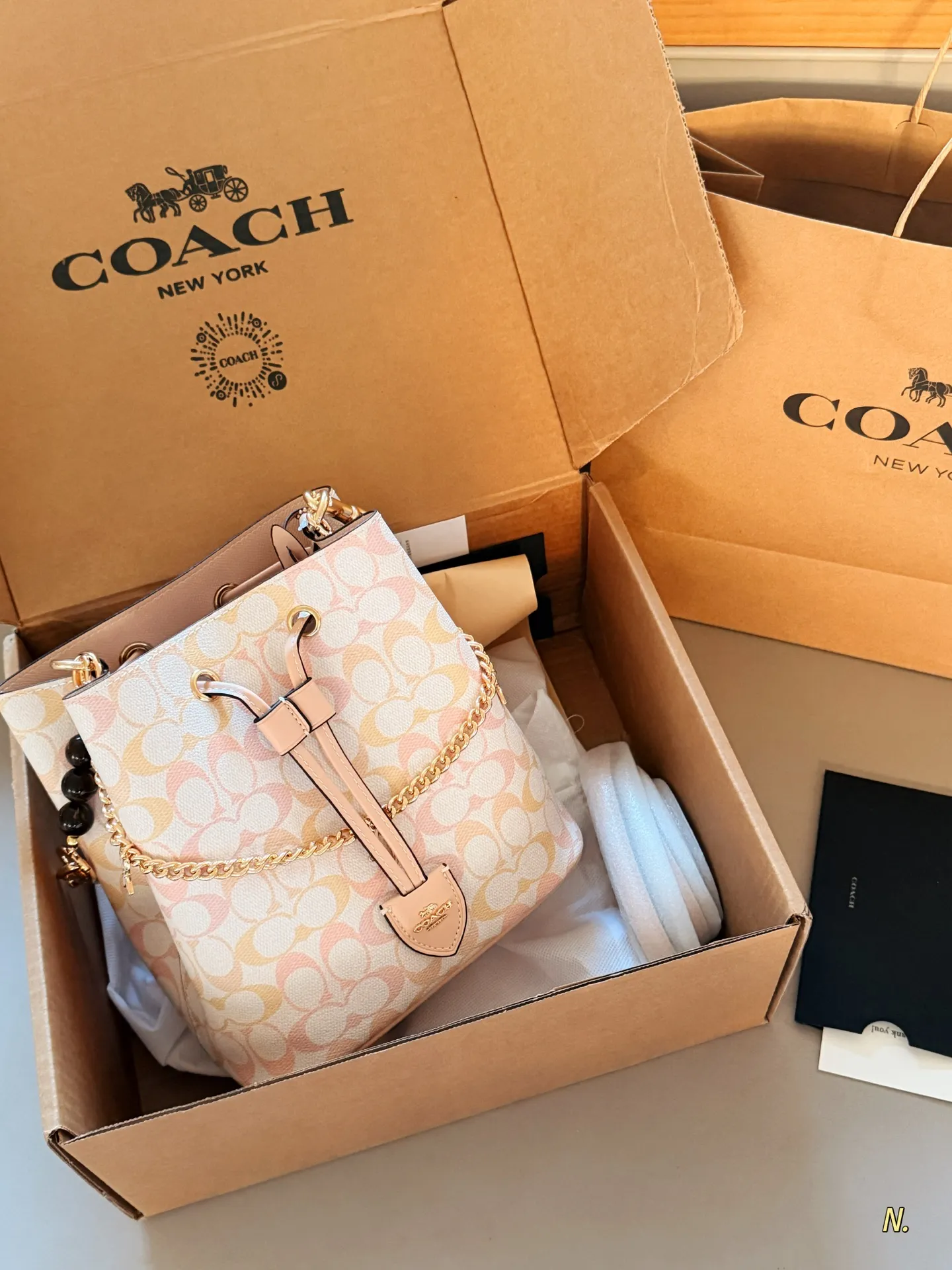 Coach Monogram Drawstring Bucket Bag D34016521