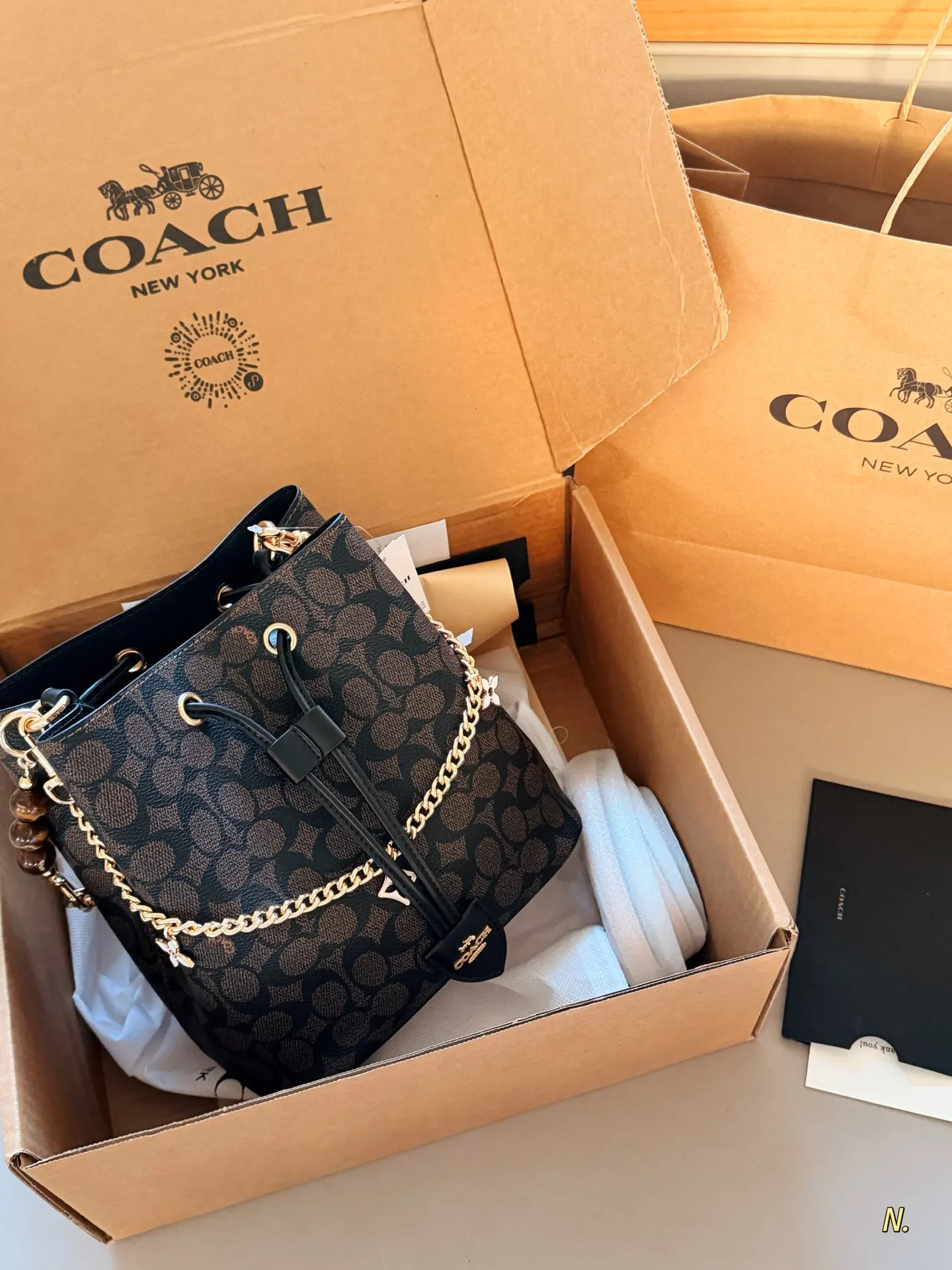 Coach Monogram Drawstring Bucket Bag D34016521 — view 2