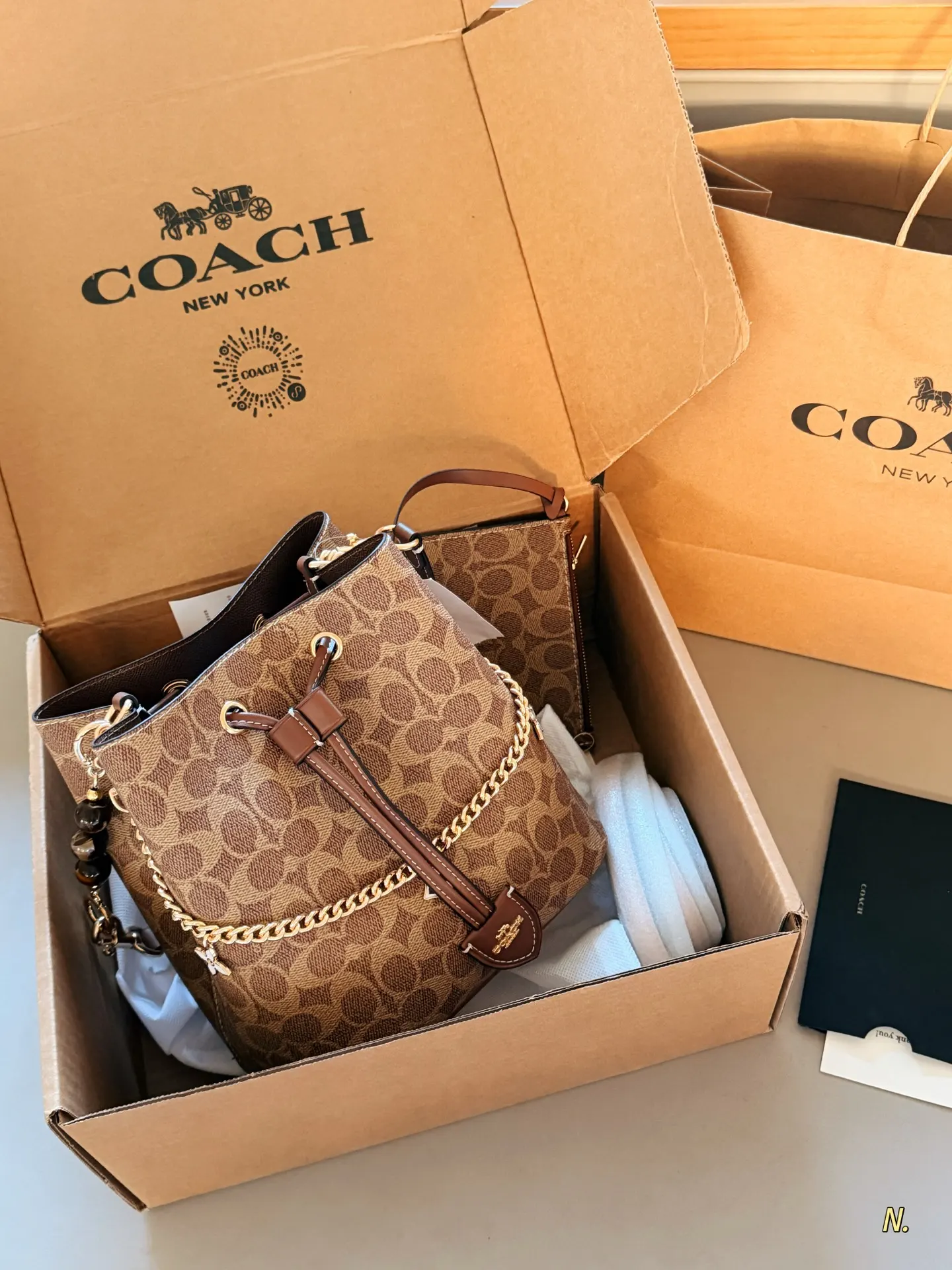 Coach Monogram Drawstring Bucket Bag D34016521 — view 3