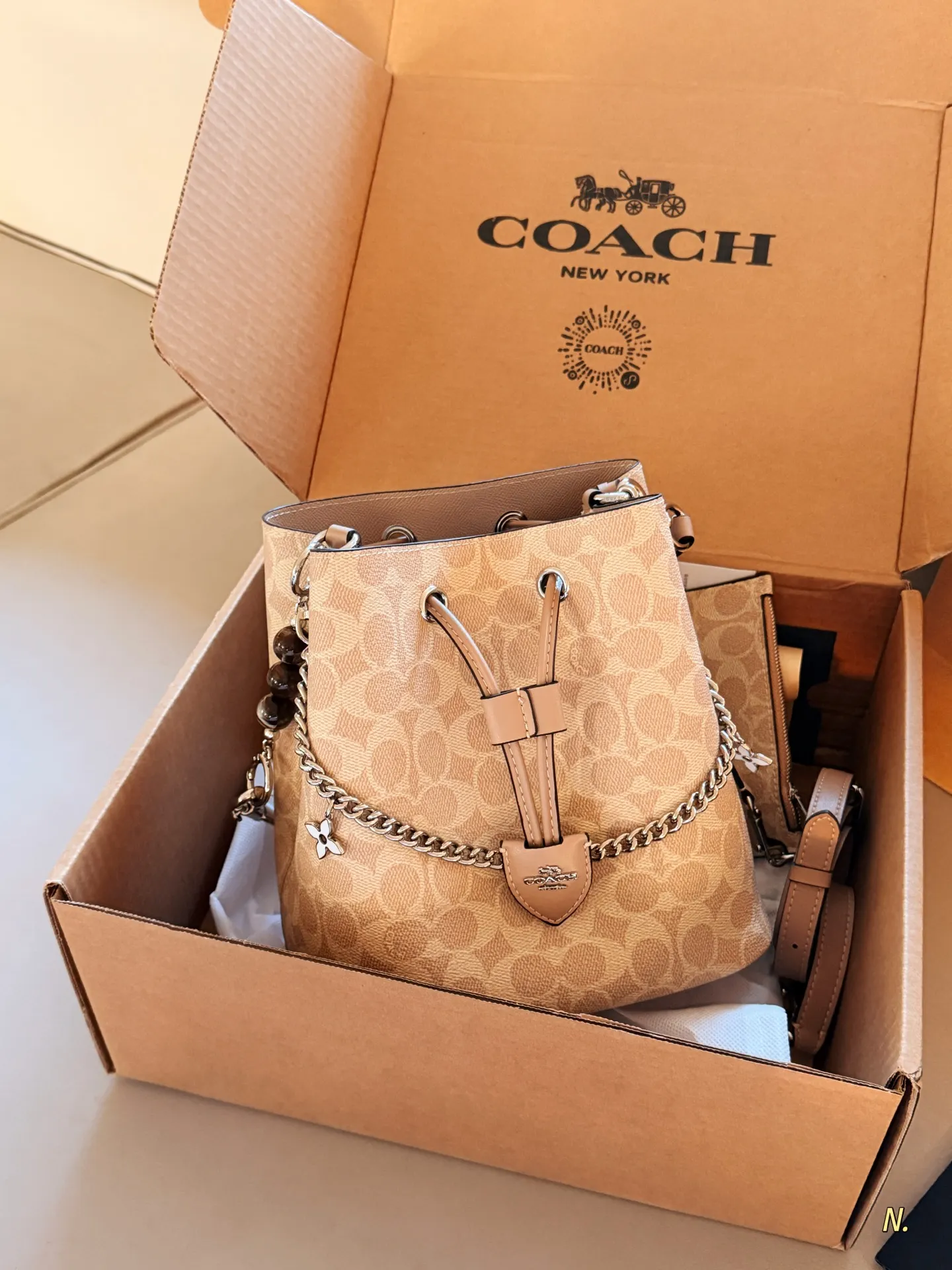 Coach Monogram Drawstring Bucket Bag D34016521 — view 5