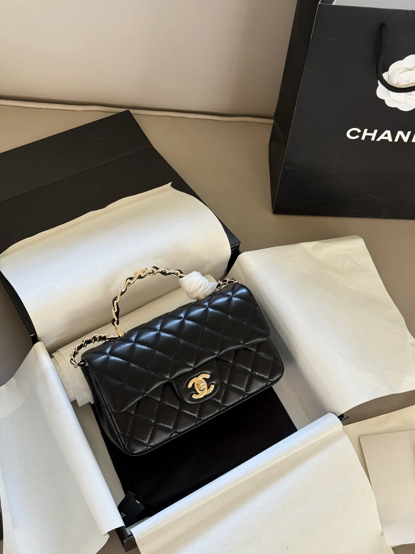 Chanel CF Quilted Lambskin Top-Handle Bag D28516217 — view 2