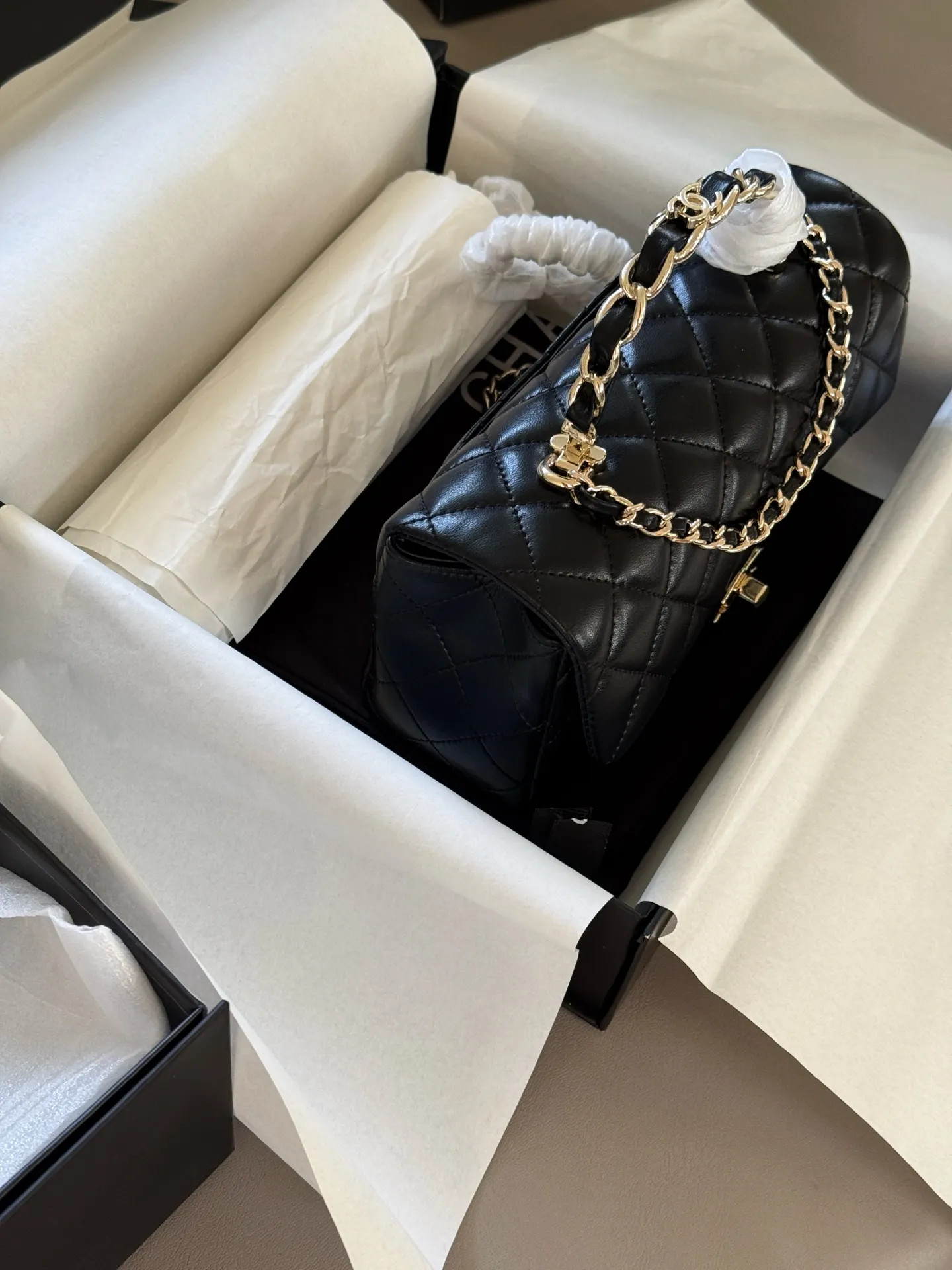 Chanel CF Quilted Lambskin Top-Handle Bag D28516217 — view 8