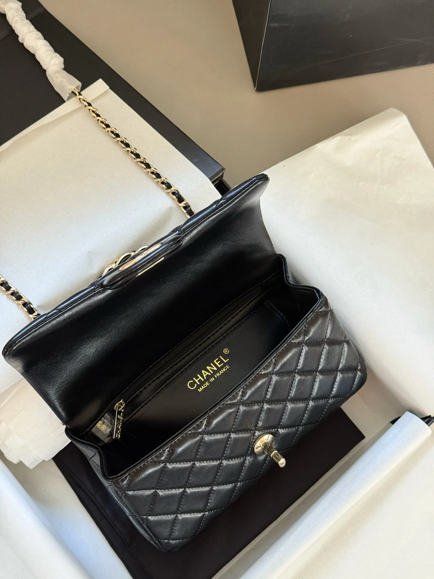 Chanel CF Quilted Lambskin Top-Handle Bag D28516217 — view 9