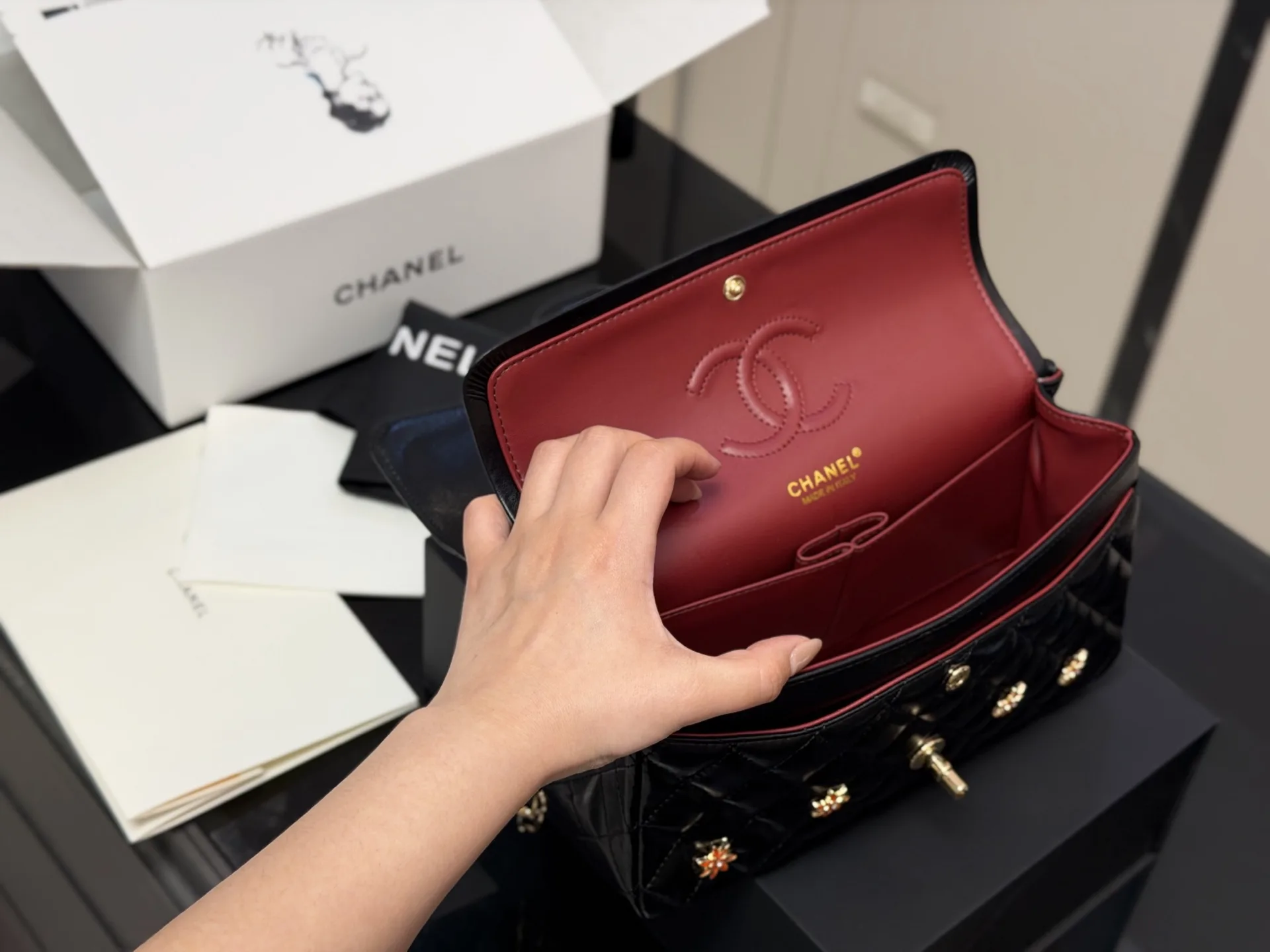 Chanel CF Quilted Chain Shoulder Bag D32016234 — view 4