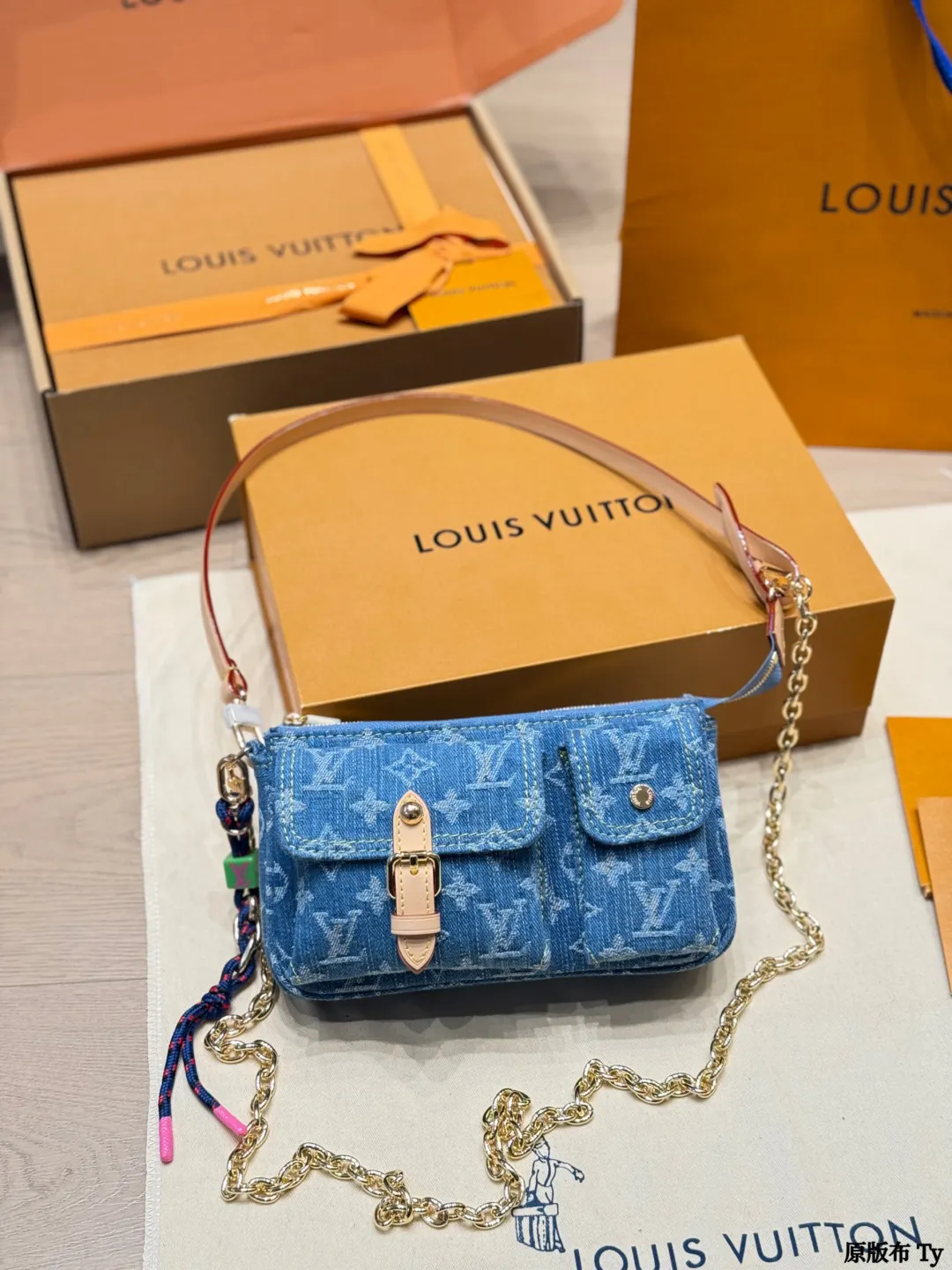 Louis Vuitton Monogram Denim Cargo Crossbody Bag D31016237 — view 3