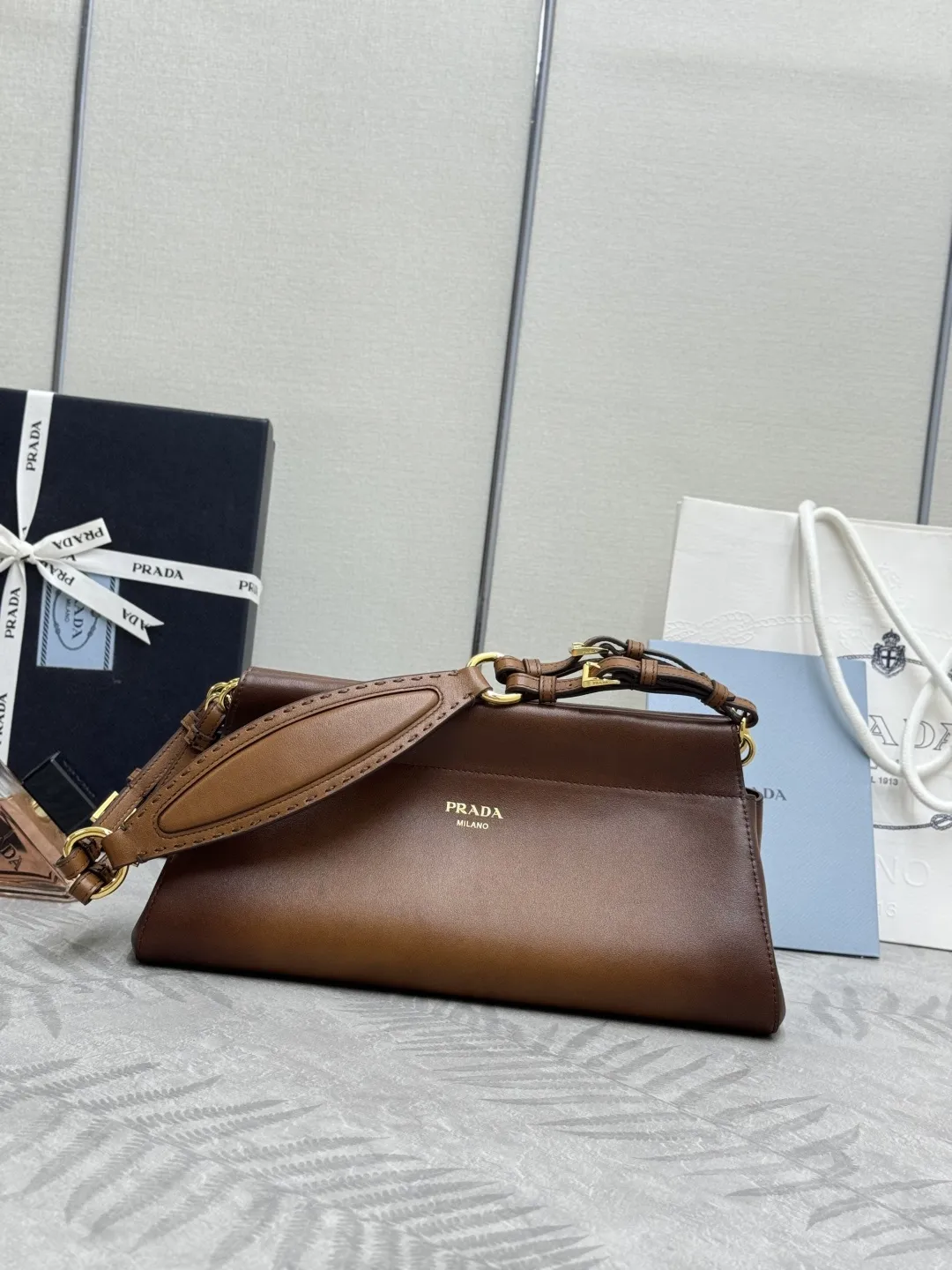 Prada Enchaîné Leather Top-Handle Bag D105016238 — view 3