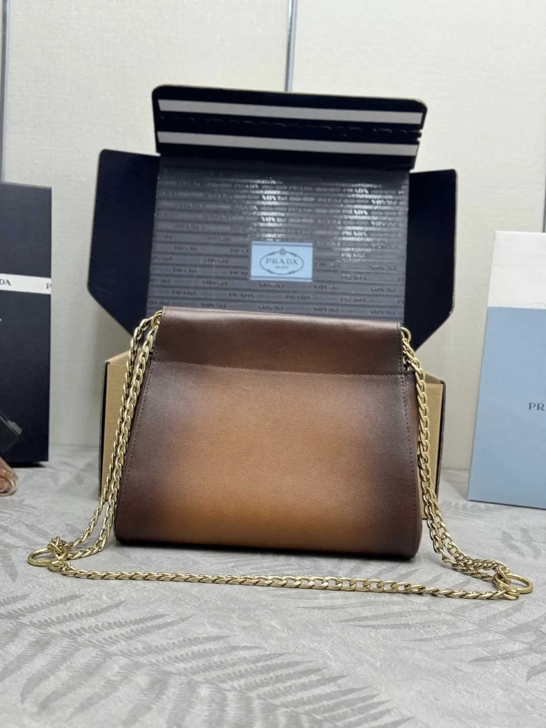 Prada Enchaîné Distressed Leather Mini Chain Bag D91016239 — view 2
