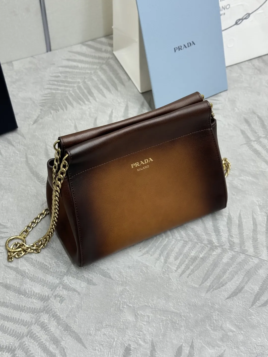 Prada Enchaîné Distressed Leather Mini Chain Bag D91016239 — view 3