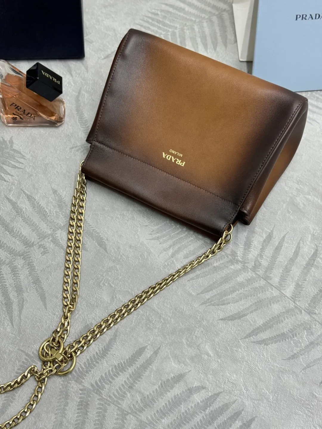 Prada Enchaîné Distressed Leather Mini Chain Bag D91016239 — view 7