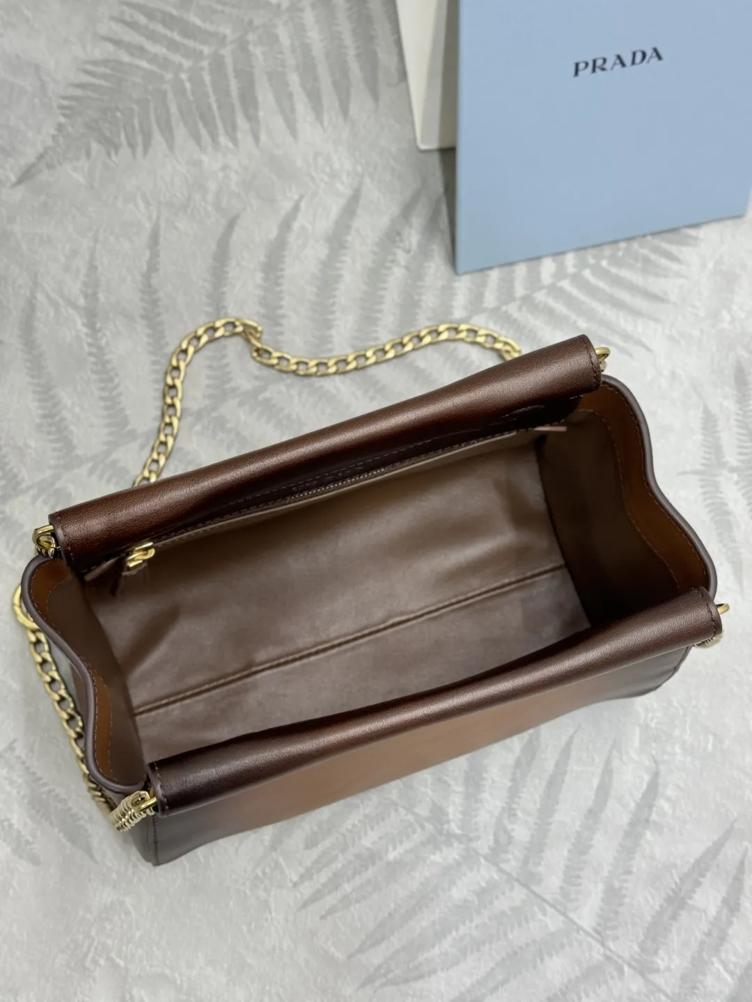 Prada Enchaîné Distressed Leather Mini Chain Bag D91016239 — view 8