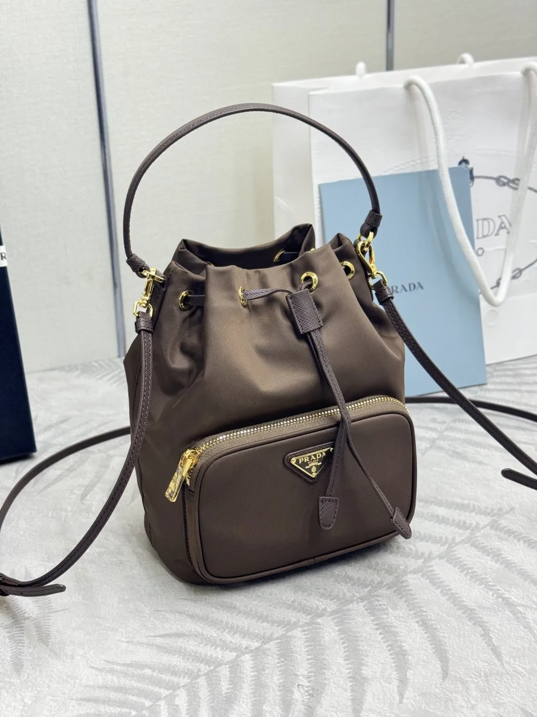 Nylon Drawstring Bucket Bag D63016240 — view 3