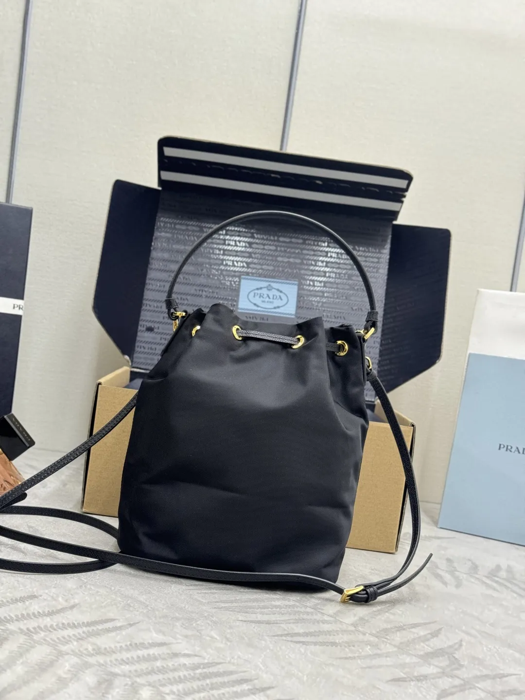 Nylon Drawstring Bucket Bag D63016514 — view 2