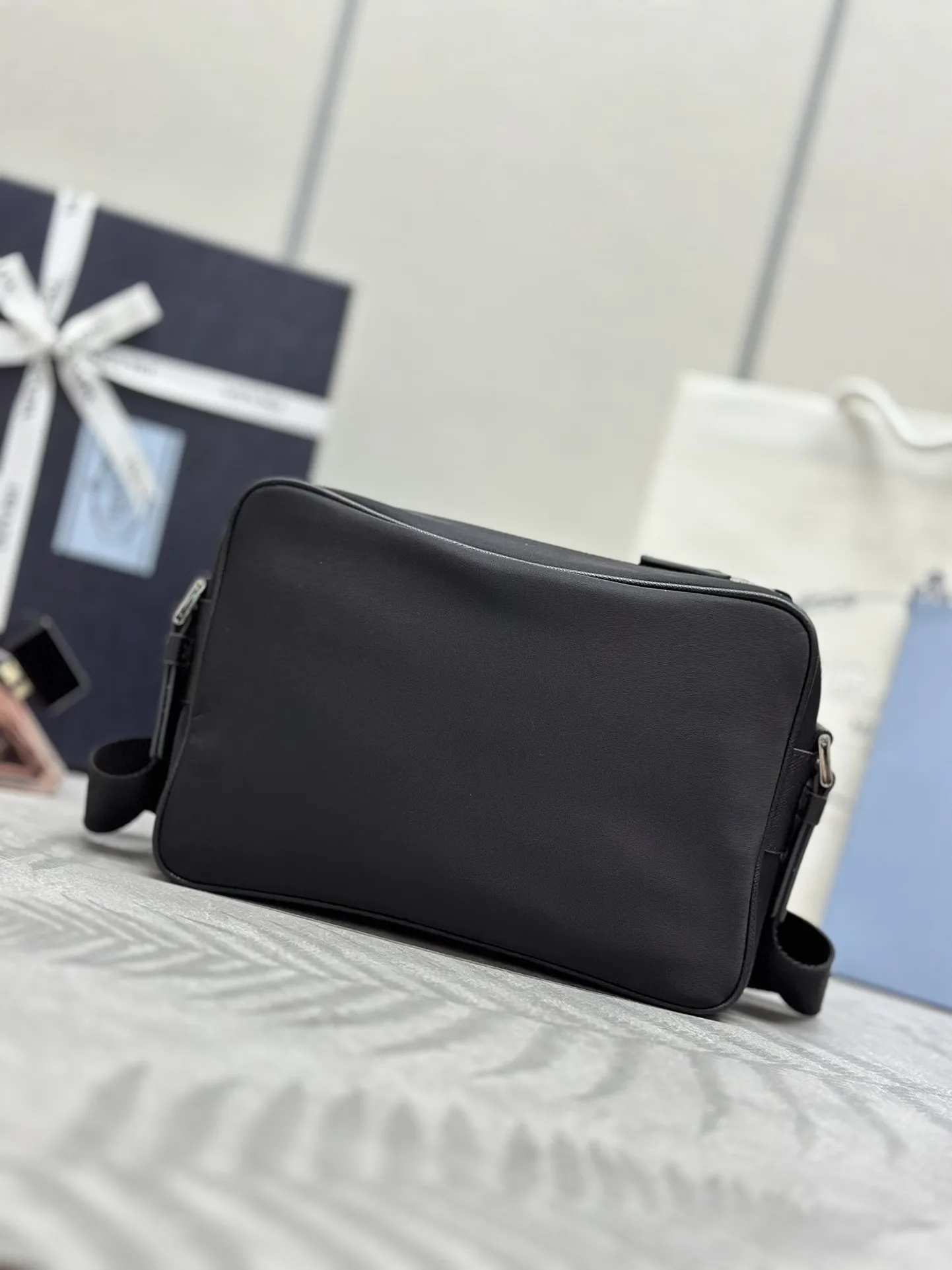 Nylon and Saffiano Leather Crossbody Bag with Pouch D66016242 — view 3