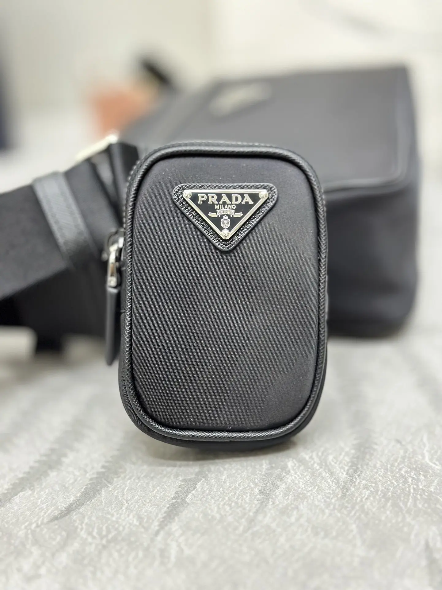 Nylon and Saffiano Leather Crossbody Bag with Pouch D66016242 — view 6