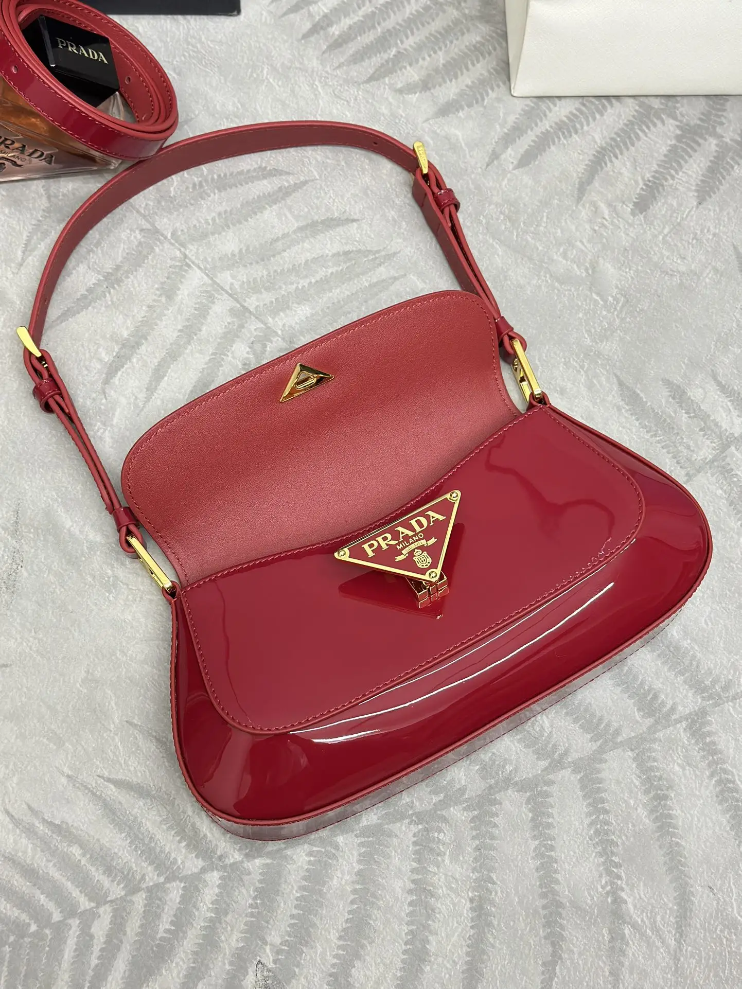 Patent Leather Flap Shoulder Bag D91016246 — view 7
