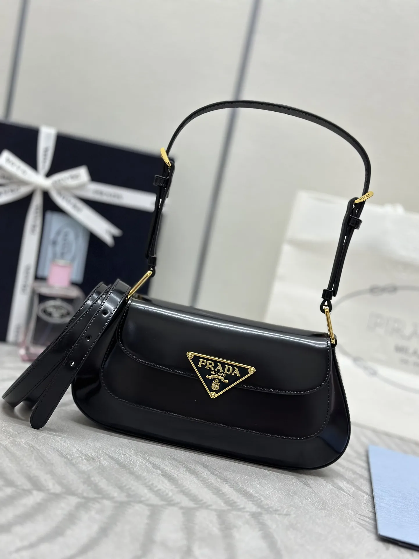 Prada 1BD345 Patent Leather Shoulder Bag D91016247