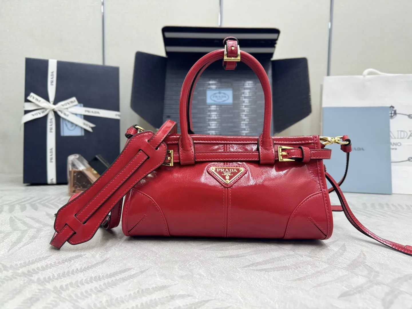 Prada Bonnie Mini Softlux Leather Top-Handle Bag D98016249