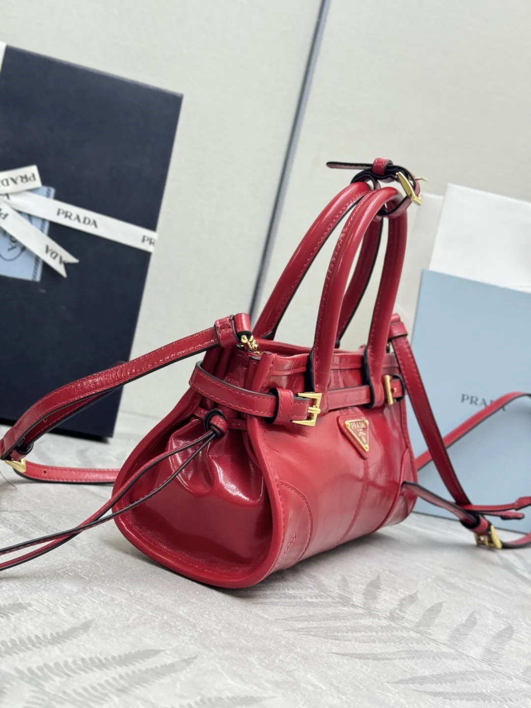Prada Bonnie Mini Softlux Leather Top-Handle Bag D98016249 — view 4