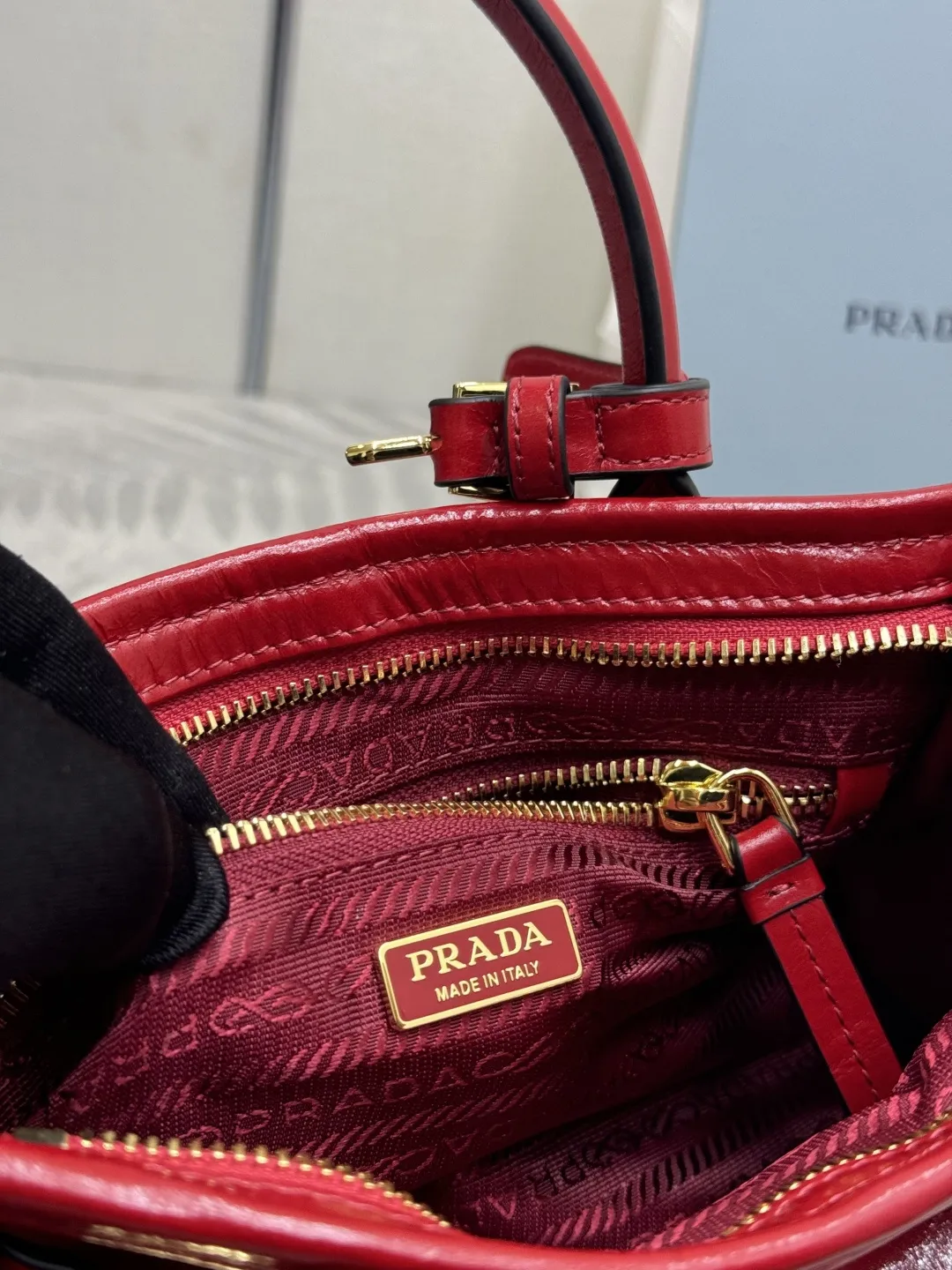 Prada Bonnie Mini Softlux Leather Top-Handle Bag D98016249 — view 9